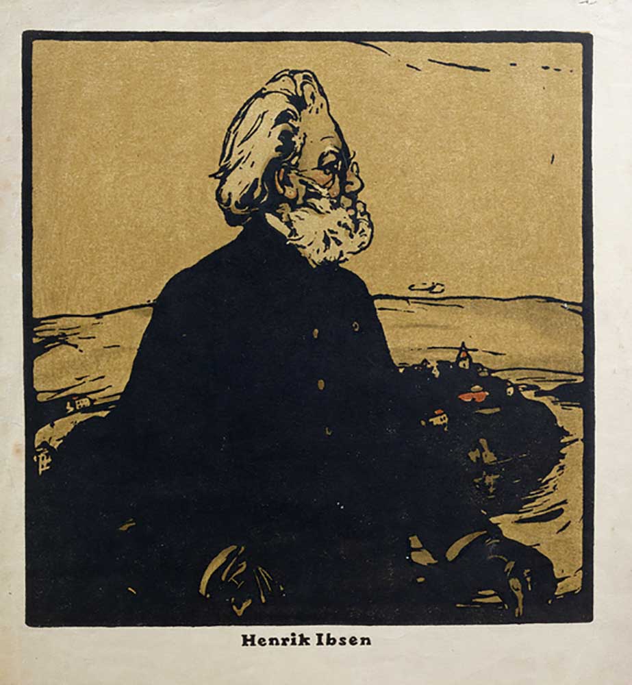 Henrik Ibsen (1828-1906) illustration from Twelve Portraits, published 1899 from William Nicholson