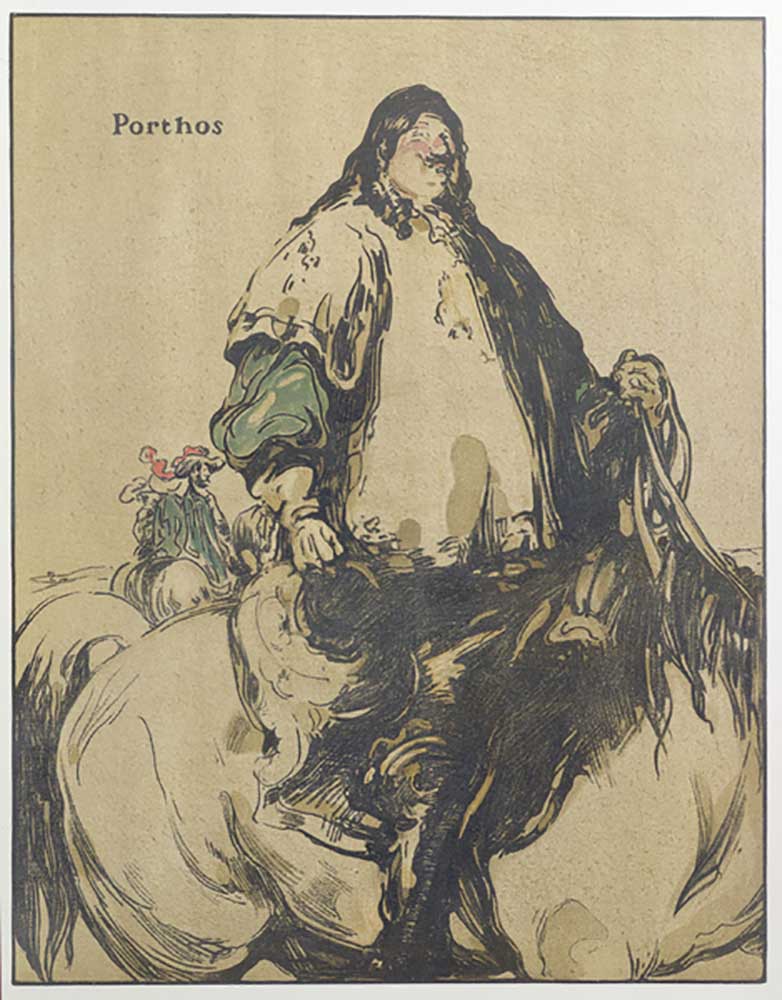 Porthos, illustration from Characters of Romance, first published 1900 from William Nicholson