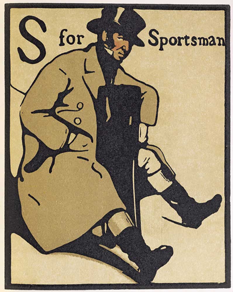 S for Sportsman, illustration from An Alphabet, published by William Heinemann, 1898 from William Nicholson