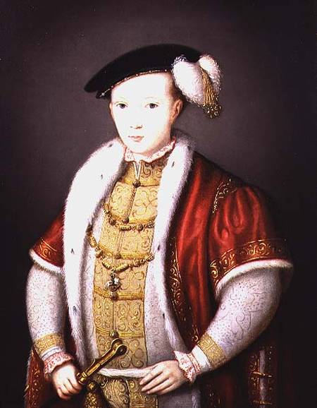 Edward VI with the chain of the Order of the Garter, after the portrait in the Collection of H.M. Qu from William Scrots