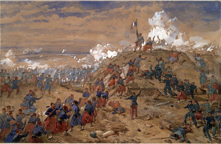 Attack on the Malakoff redoubt on 7 September 1855 from William Simpson