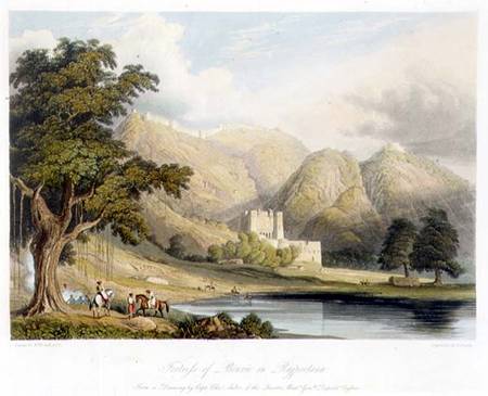 The Fortress of Bowrie in Rajpootana, drawn by Captain Charles Auber of the Quarter Master General's from William Westall