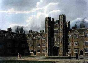 The Second Court of St. John's College, Cambridge, from 'The History of Cambridge', engraved by Jose