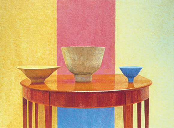 Still Life, Three Lucie Rie Bowls from William Wilkins