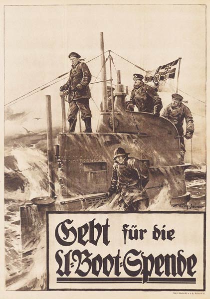 Give to the Submarine Donation. Poster from Willy Stöwer