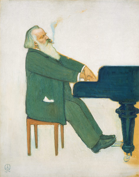 Johannes Brahms at the wing from Willy von Beckerath