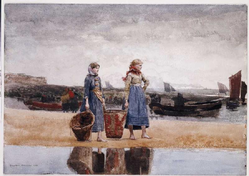 Fischersfrauen am Strand von Tynemouth from Winslow Homer