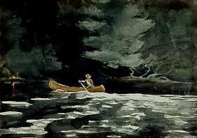 In the canoe back to the camp. from Winslow Homer