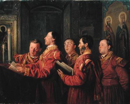 Choristers in the Church from Wladimir Jegorowitsch Makowski