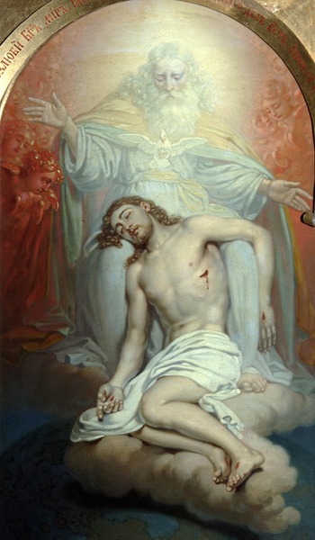 God the Father lamenting over the dead Christ from Wladimir Lukitsch Borowikowski