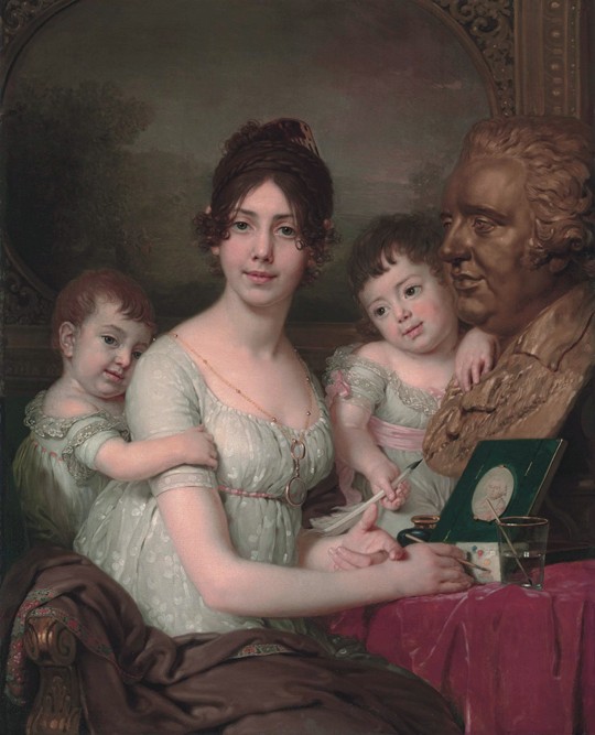 Portrait of Countess Liubov Ilyinichna Kusheleva, née Bezborodko (1783-1809) with children from Wladimir Lukitsch Borowikowski