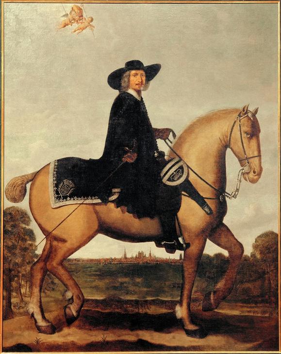 Christoph Bernhard von Galen zu Pferde vor der Silhouette M from Wolfgang Heimbach