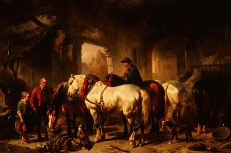 Horses Feeding in the Stable from Wouter Verschuur