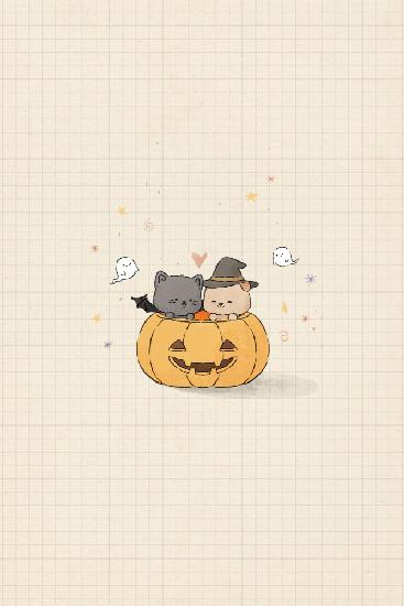 Cat and Dog In Halloween