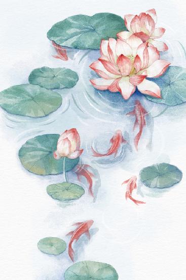 Lotus Pond Water Color