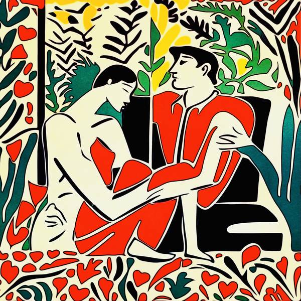 Liebespaar, Motiv 2-Matisse inspired from zamart